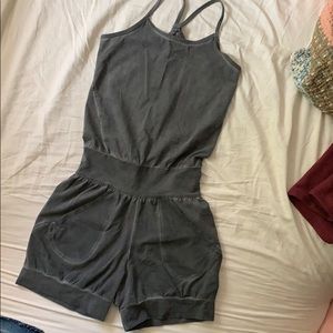 Ripple Yoga wear short stonewash jumpsuit